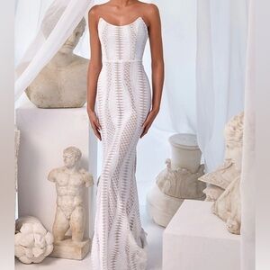 Alamour The Label White Lace Maxi Dress